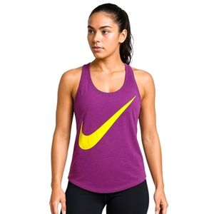 Nike XS Purple Racerback Tank Top Center Swoosh Fit XS/SM Cotton Blend Gym Cheer